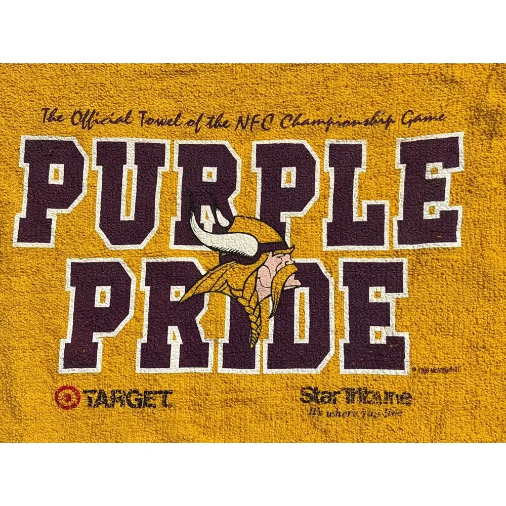 MINNESOTA VIKINGS SGA VTG 1998 PURPLE PRIDE TOWELS Rally Rags ManCave target